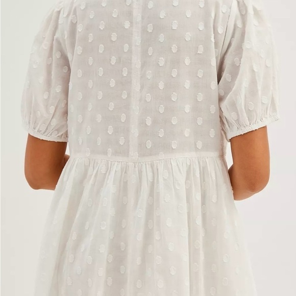 Urban Outfitters Kimchi Blue Maci Polka Dot Mini Dress White Size Small Boho - Picture 3 of 13
